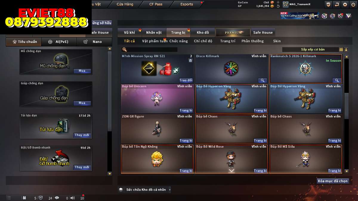 shop acc cf uy tin gia re